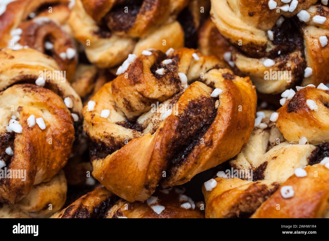 Kanelbulle - involtini svedesi alla cannella Foto Stock