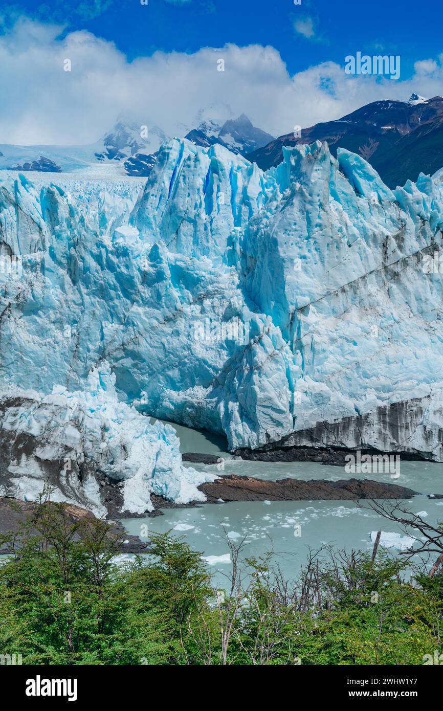 Paesaggio glaciale di Perito Moreno a Pampa Argentina Foto Stock