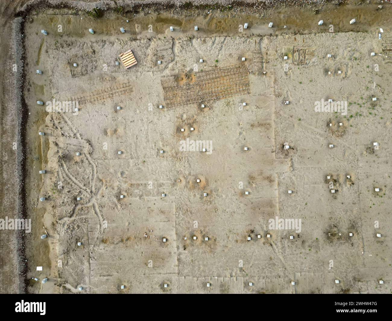 Costruzione di nuove case ecocompatibili, Velserbroek, Olanda Foto Stock