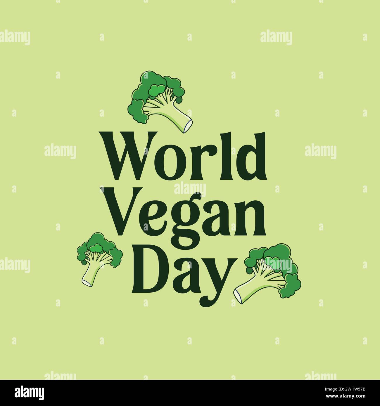Design del modello tipografico vettoriale World Vegan Day. Poster, striscione, biglietto d'auguri con verdure. Illustrazione Vettoriale