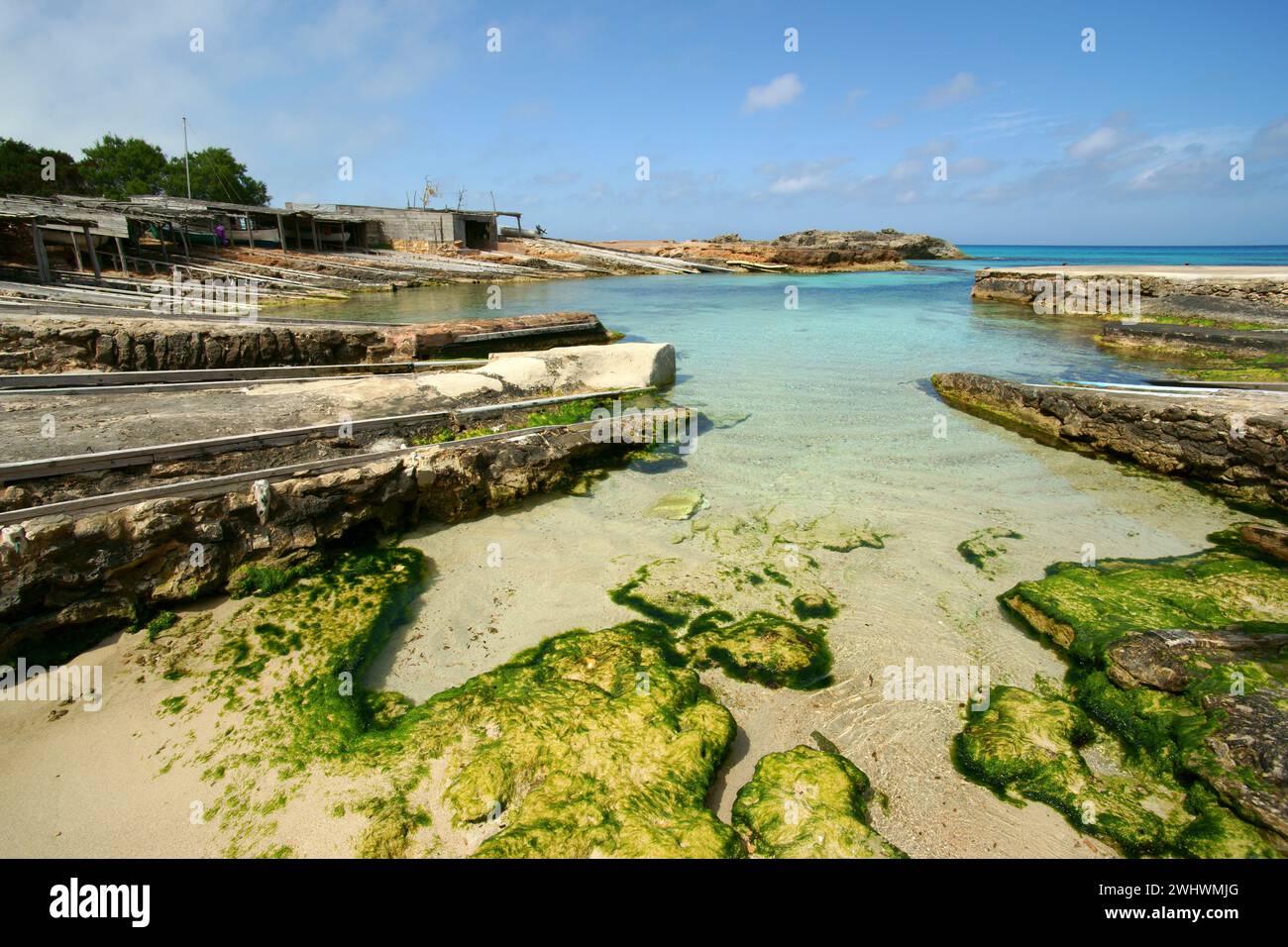 Es CalÃ³ de Sant AgustÃ­.Formentera.Islas Pitiusas.Baleares.EspaÃ±a.. Foto Stock