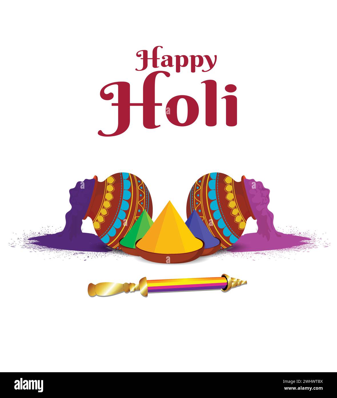 Vector Illustration of India Festival of Color Happy Holi background Illustrazione Vettoriale
