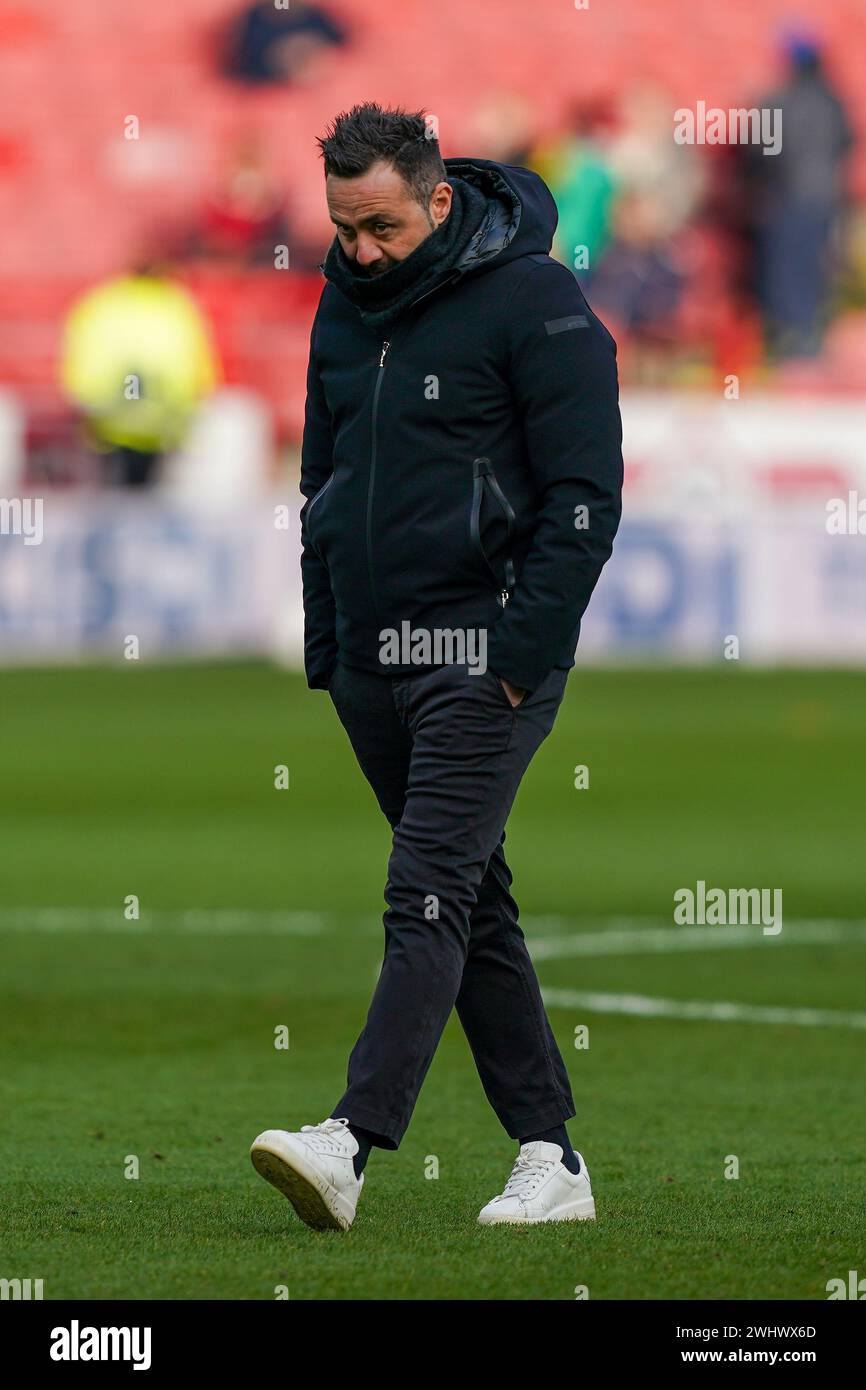 Sheffield, Regno Unito. 27 gennaio 2024. Roberto De Zerbi, manager di Brighton e Hove Albion, durante la partita del quarto turno di Sheffield United FC vs Brighton & Hove Albion FC Emirates fa Cup a Bramall Lane, Sheffield, Inghilterra, Regno Unito il 27 gennaio 2024 credito: Every Second Media/Alamy Live News Foto Stock