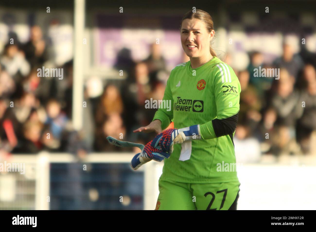 Mary Earps portiere per uomo Utd donne Southampton FC Women contro Manchester United Adobe Women's fa Cup al Silverlake Stadium Foto Stock