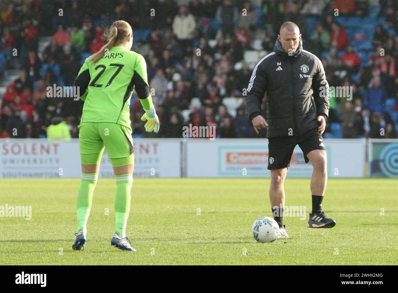 Mary Earps portiere per uomo Utd donne Southampton FC Women contro Manchester United Adobe Women's fa Cup al Silverlake Stadium Foto Stock