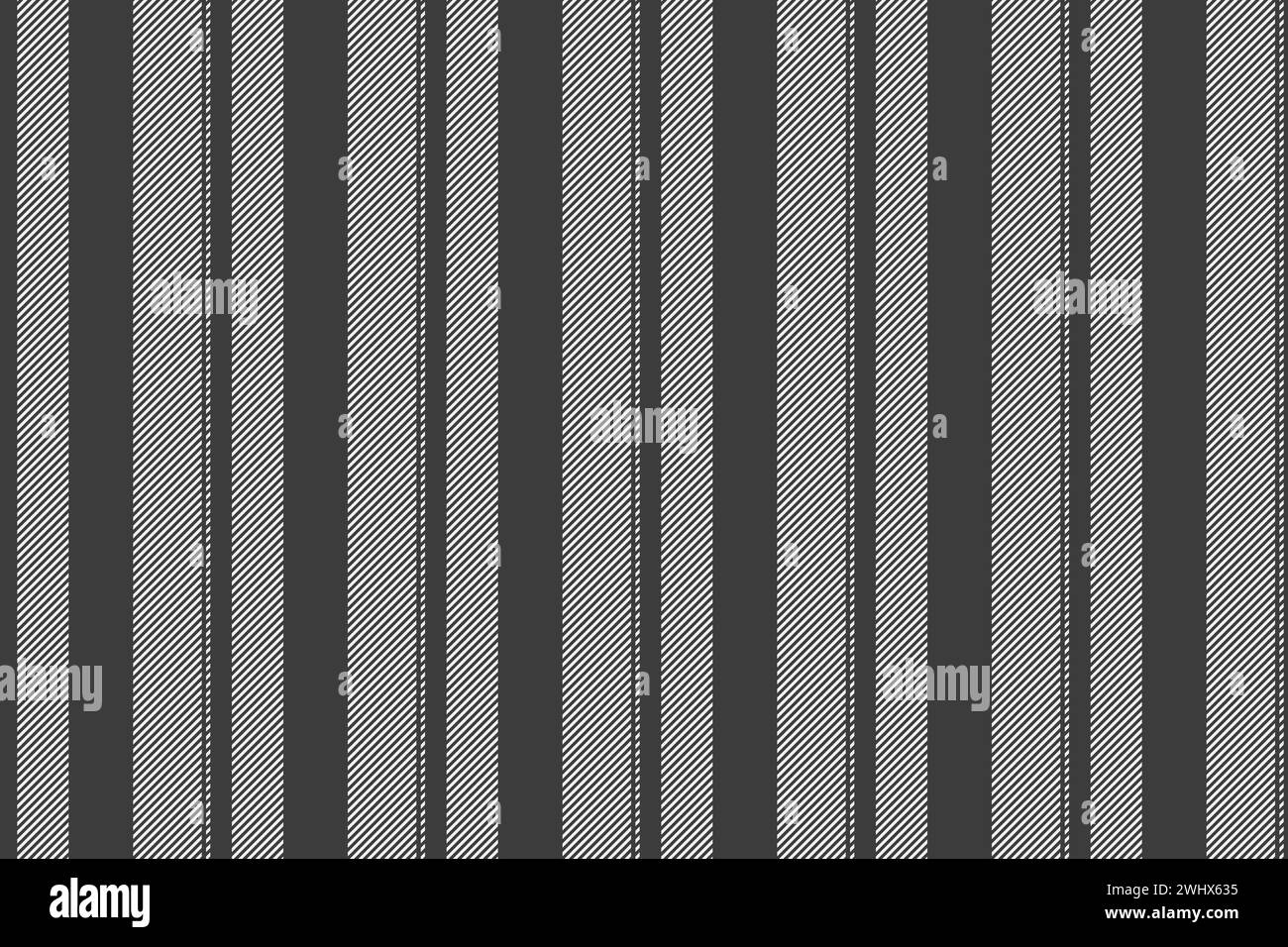 Linee di fondo in tessuto vettoriale di tessuto con motivo a strisce verticale senza cuciture nei colori grigio e bianco. Illustrazione Vettoriale