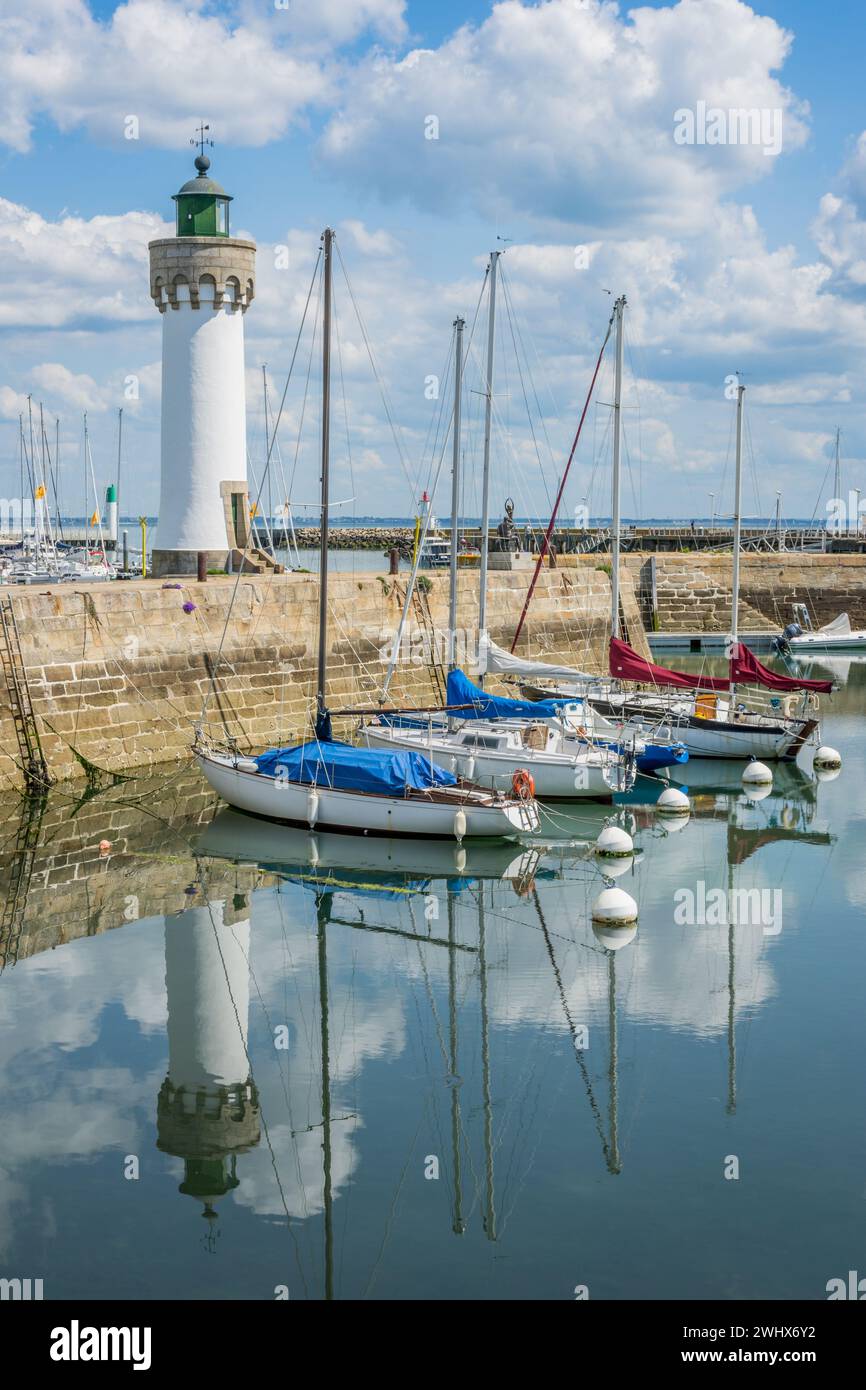 Vecchio porto di Haliguen sulla penisola di Quibreon, Bretagna, Francia Foto Stock