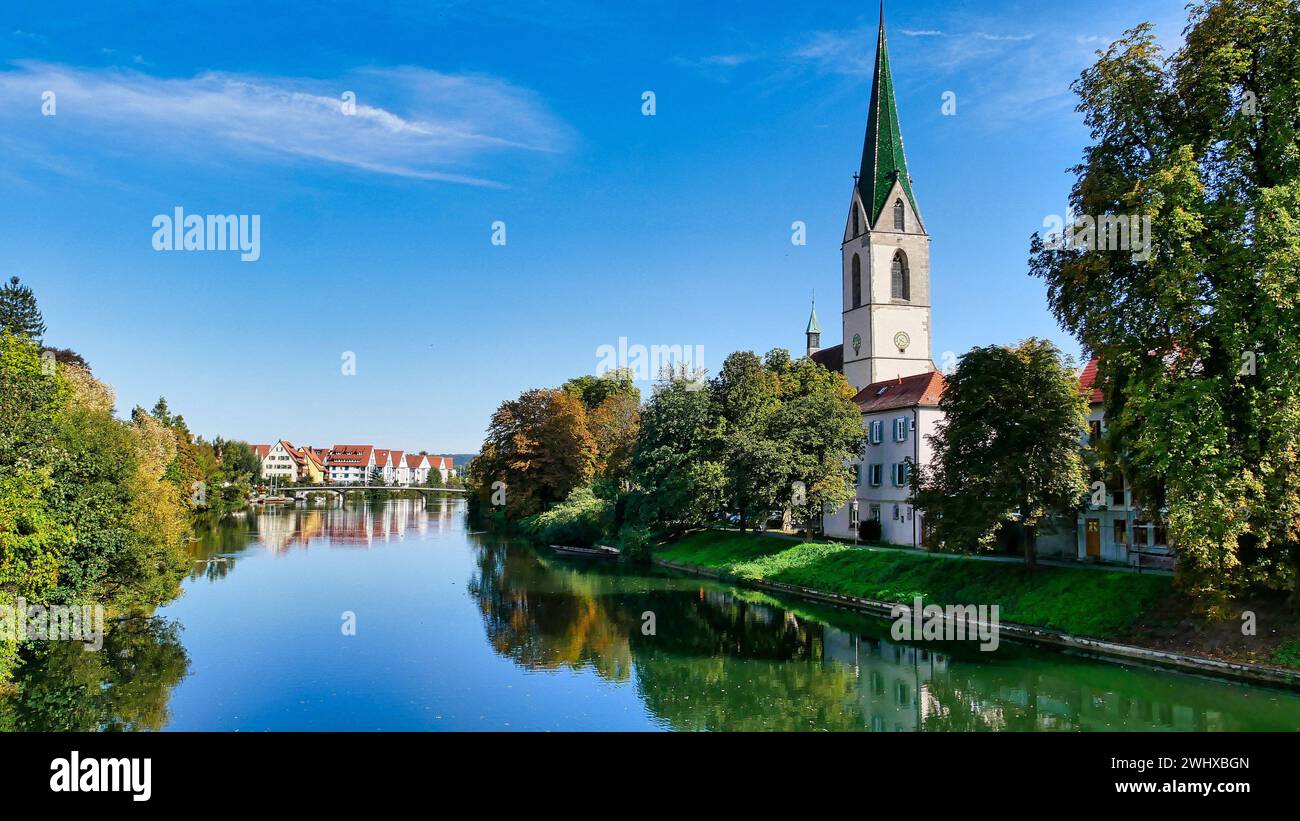 Vista della chiesa di Rottenburg am Neckar Foto Stock