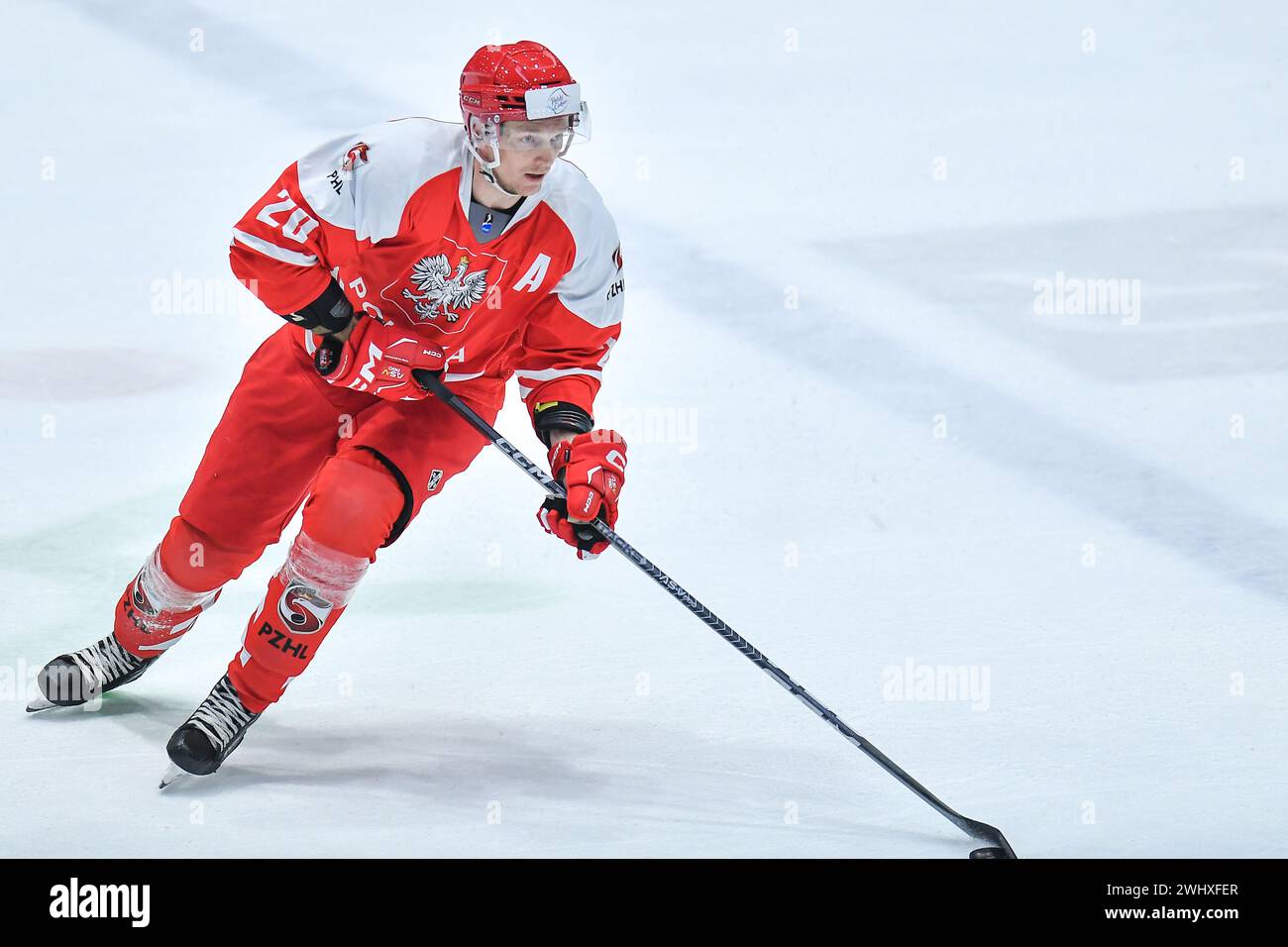 2024.02.11 Sosnowiec Hokej na lodzie Mezczyzn IIHF Turniej Pre-Kwalifikacyjny do Igrzysk Olimpijskich Sosnowiec 2024 Polska - Corea Poludniowa N / z Marcin Kolusz foto Marcin Bulanda / PressFocus 2024.02.11 Sosnowiec Ice Hockey Men IIHF Olympic Ice Hockey qualifica Round 3 Group J stagione 2024 Polcusska Credit: SIPA USA/Alamy Live News Foto Stock