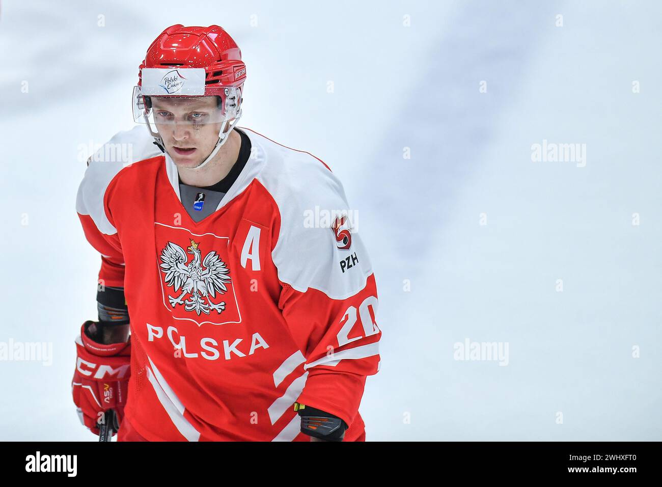 2024.02.11 Sosnowiec Hokej na lodzie Mezczyzn IIHF Turniej Pre-Kwalifikacyjny do Igrzysk Olimpijskich Sosnowiec 2024 Polska - Corea Poludniowa N / z Marcin Kolusz foto Marcin Bulanda / PressFocus 2024.02.11 Sosnowiec Ice Hockey Men IIHF Olympic Ice Hockey qualifica Round 3 Group J stagione 2024 Polcusska Credit: SIPA USA/Alamy Live News Foto Stock