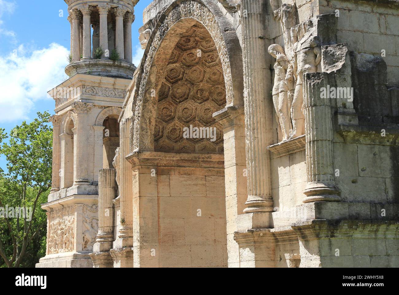 Glanum, rovine, sito archeologico, Saint-Remy de Provence, Francia Foto Stock