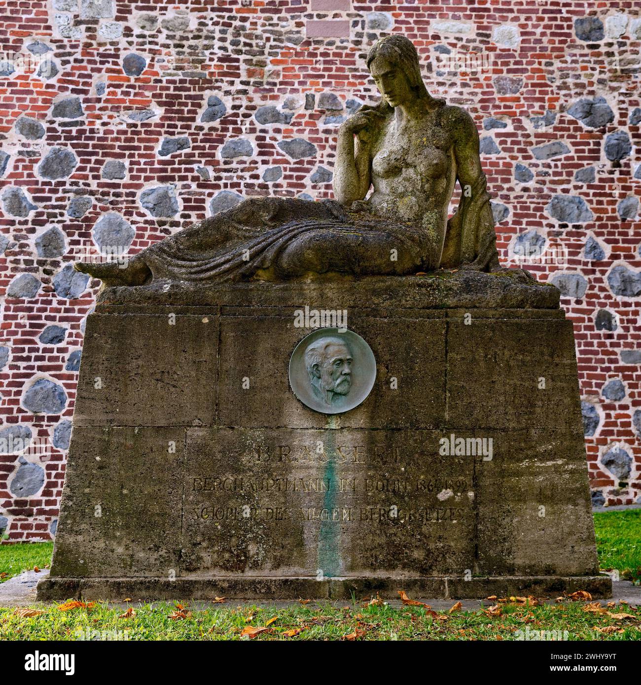 Brassert Monument di Hubert Netzer, Alter Zoll, Bonn, Renania settentrionale-Vestfalia, Germania, Europa Foto Stock