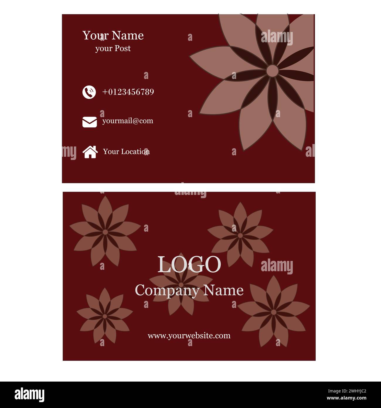 Design esclusivo professionale di biglietti da visita per l'azienda. Illustrazione Vettoriale