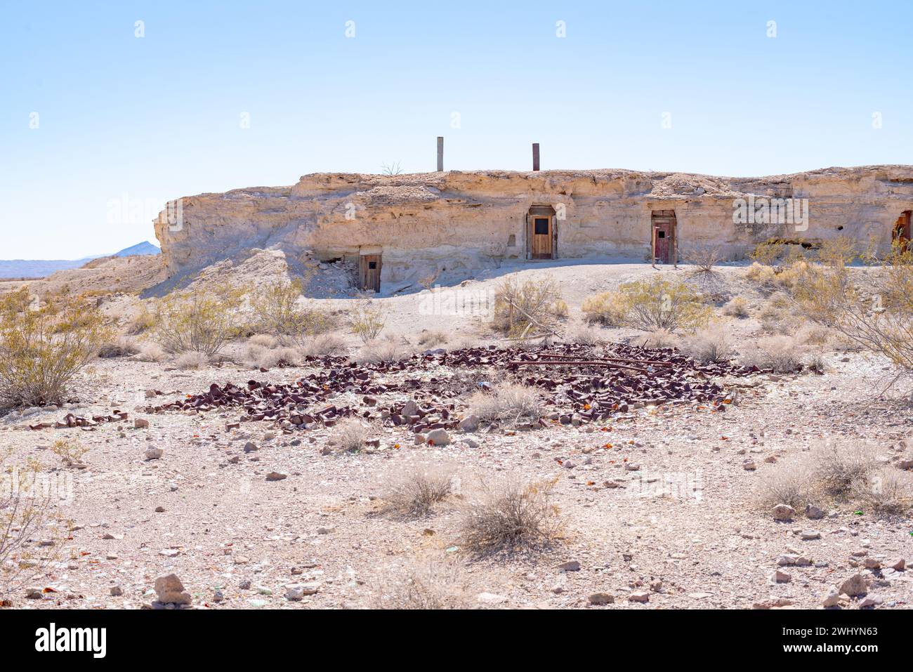 Early American, Cave Dwellings, Miners, Shoshone, California, Death Valley Natl Park, storia, architettura, deserto, fattorie Foto Stock