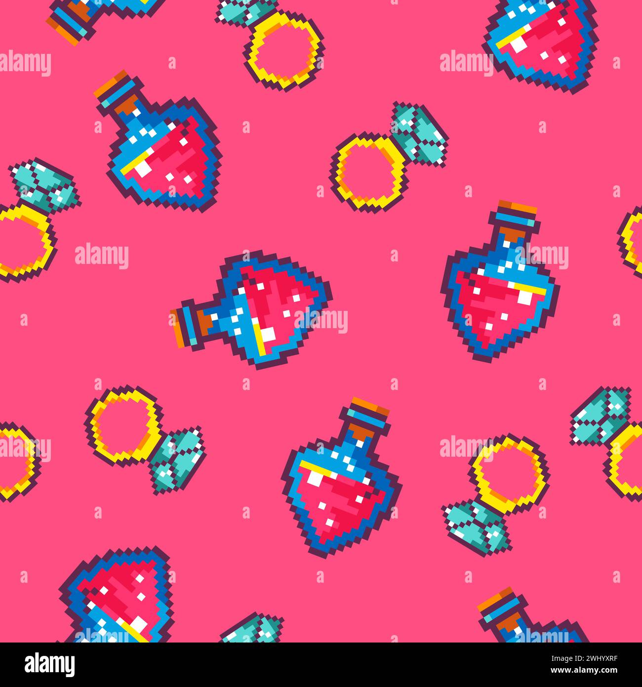 Stampa di elementi da gioco in pixelated arcade o torneo Illustrazione Vettoriale