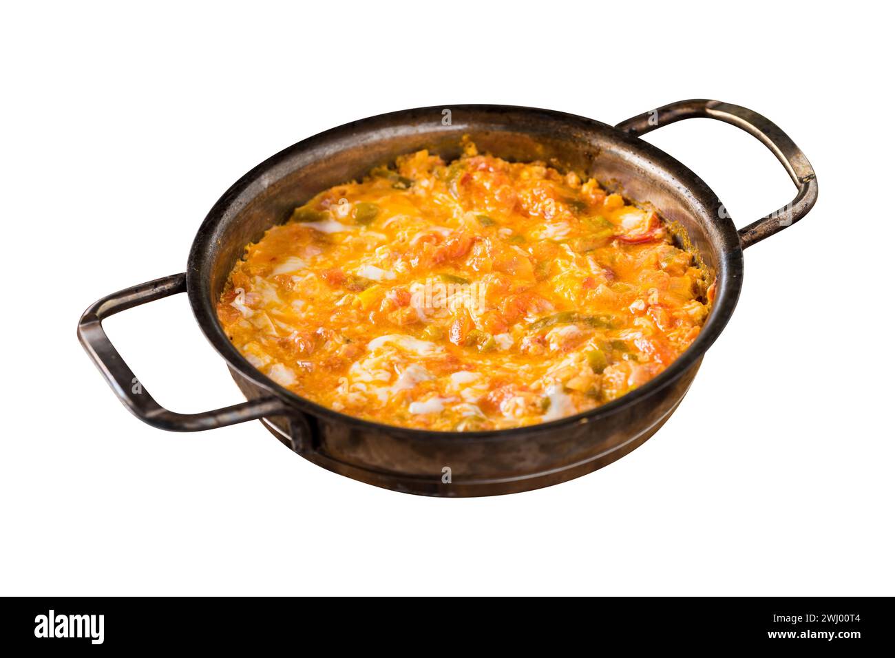 Tradizionale menemen turco per la colazione a base di uova e pomodori Foto Stock