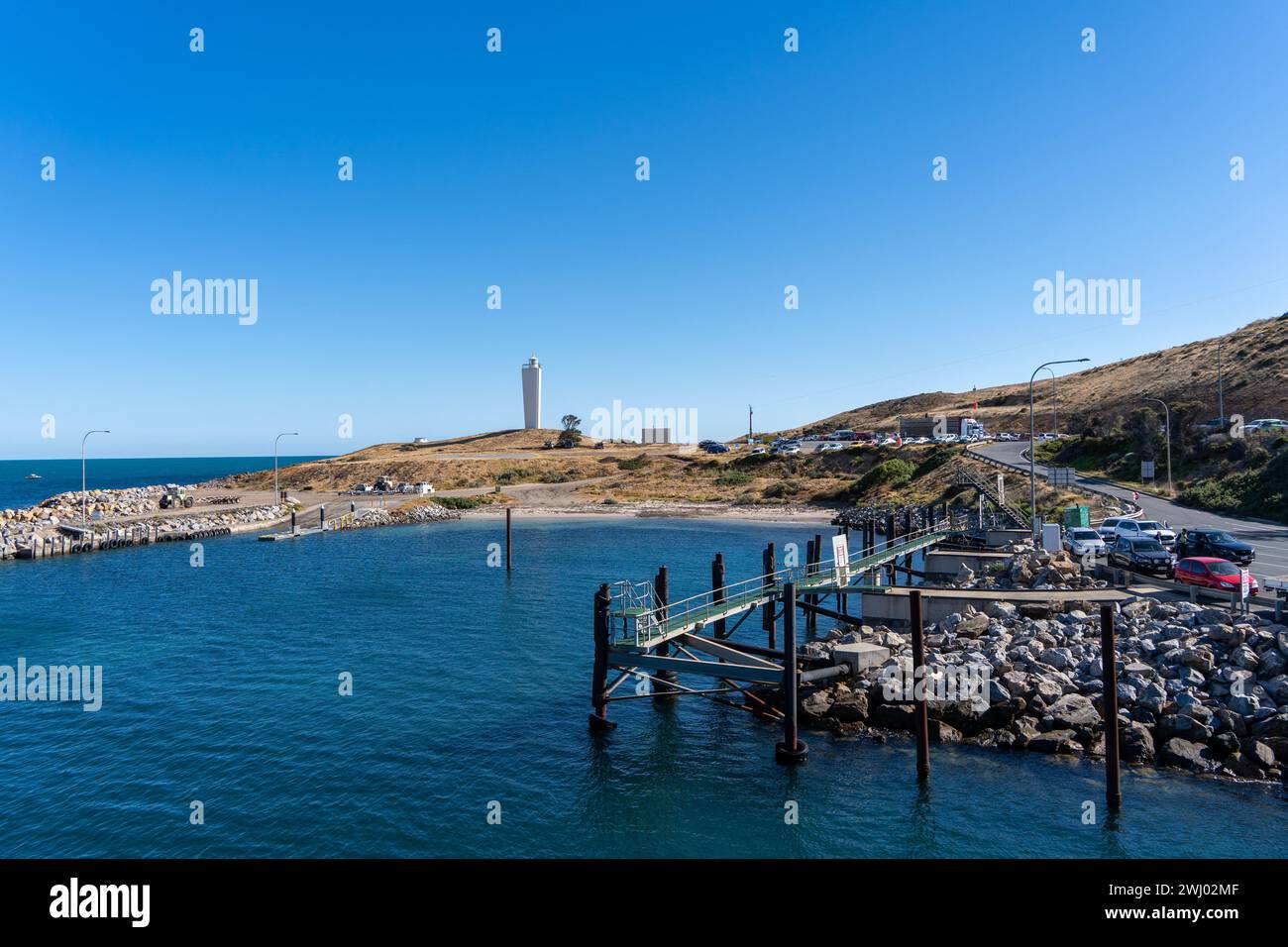 Terminal dei traghetti di Kangaroo Island a Cape Jervis, Australia meridionale Foto Stock