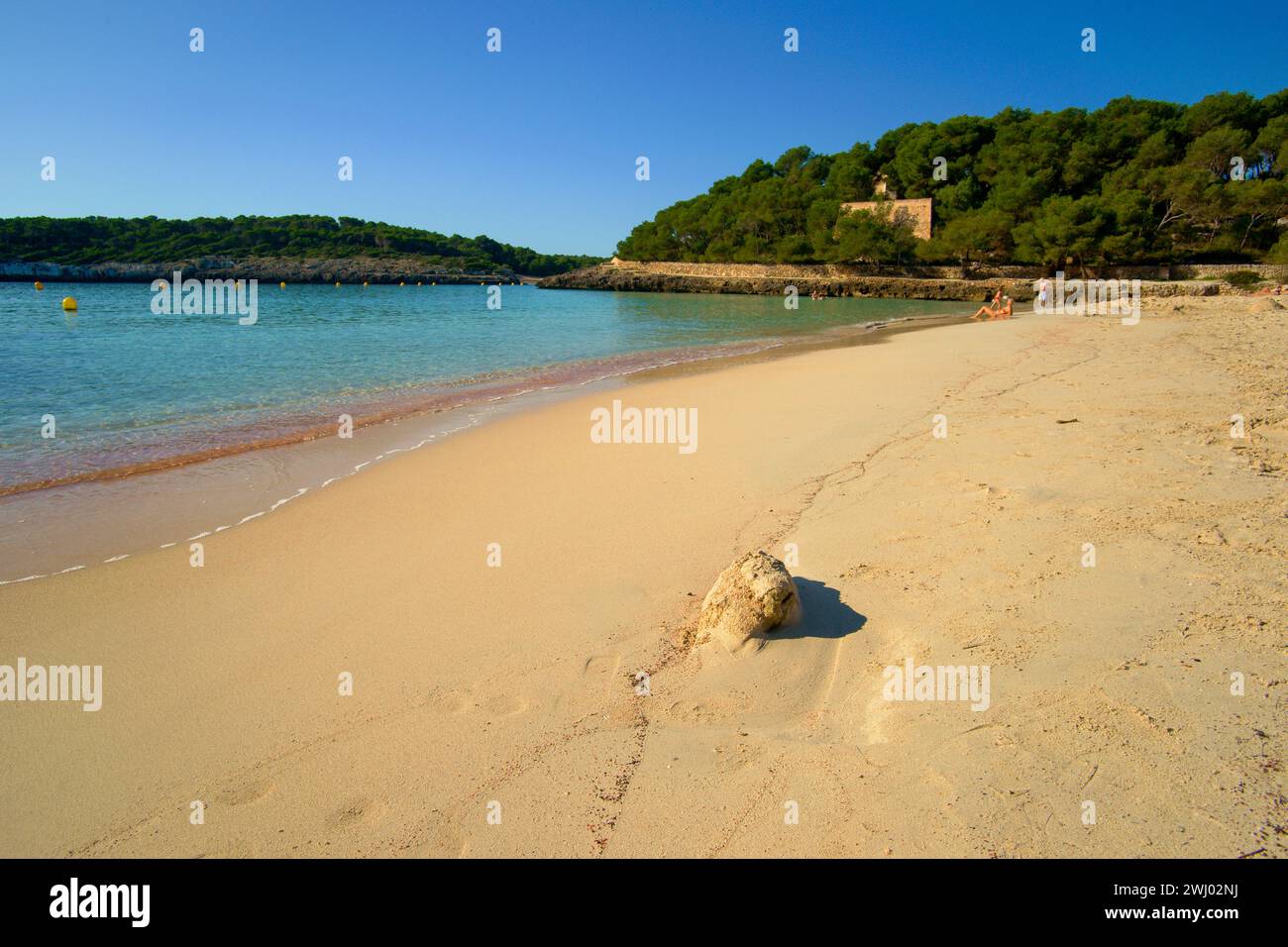 Playa de ses Fonts de N'Alis. (Cala Mondrago).Parque Natural de MondragÃ³. Santanyi. Migjorn.Mallorca.Illes Balears.EspaÃ±a.. Foto Stock