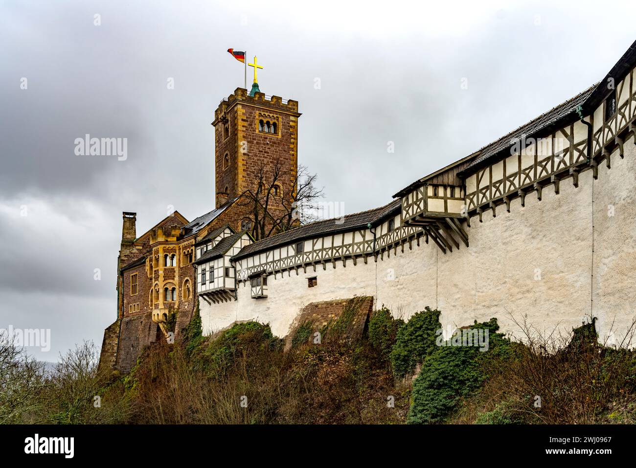 Die Wartburg, UNESCO Welterbe a Eisenach, Thüringen, Deutschland | Castello di Wartburg, patrimonio mondiale dell'UNESCO a Eisenach, Turingia, Germania Foto Stock