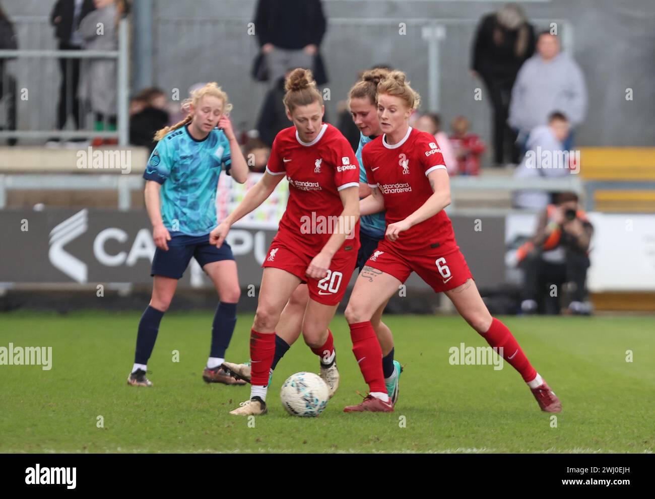 Yana Daniels di Liverpool Women e Jasmine Matthews di Liverpool Women durante la partita femminile di fa Cup Fifth RoundSoccer tra London City Lionesse Foto Stock