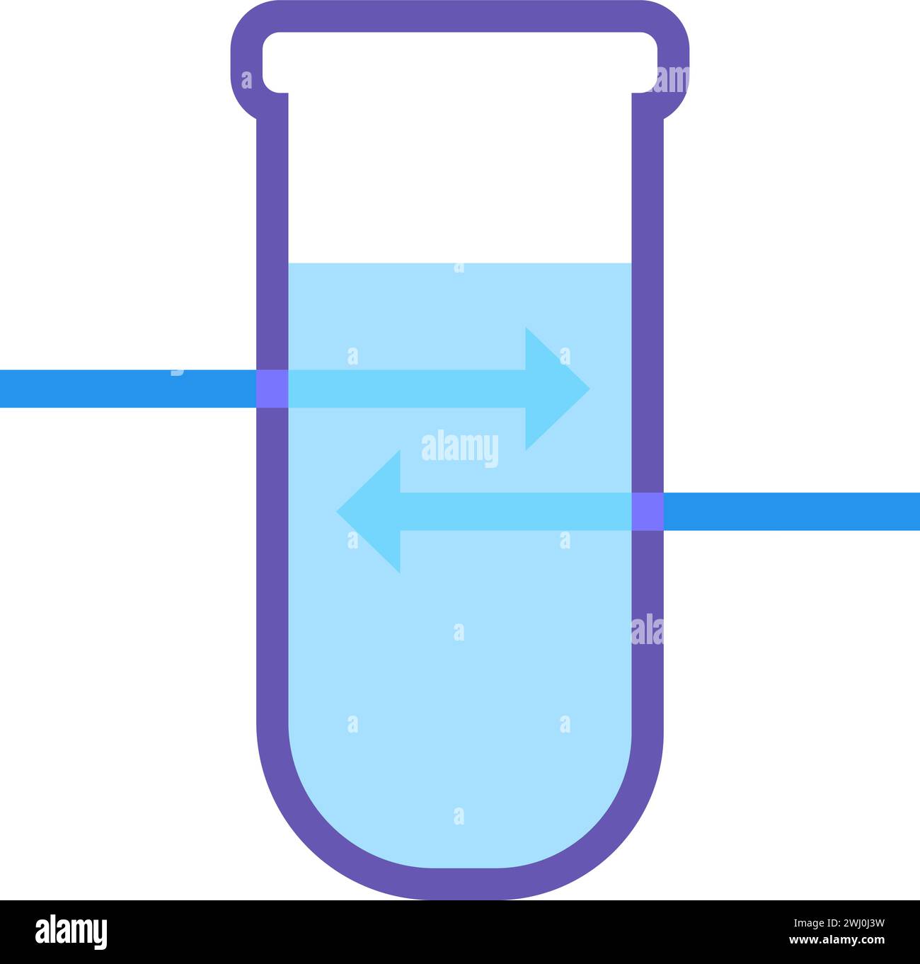 Prova di penetrazione dell'acqua. Lavoro di laboratorio, elemento tecno astratto per un design tecnologico moderno e retrò. Semplice pittogramma vettoriale di colore isolato su Illustrazione Vettoriale