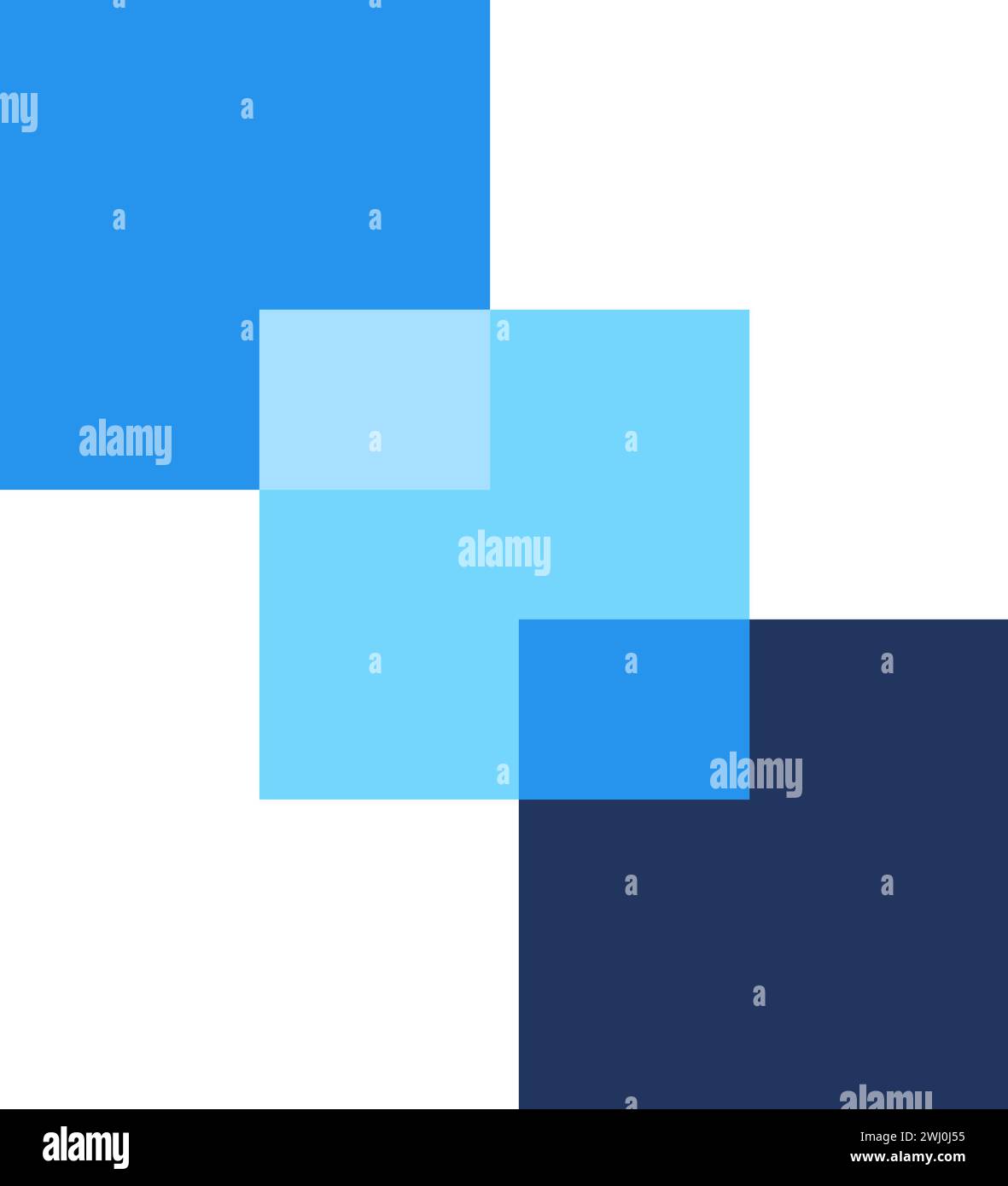 Quadrato di collegamento mosaico. Caleidoscopio di colori blu, elemento tecno astratto per un design tecnologico moderno e retrò. Semplice pittogramma vettoriale di colore Illustrazione Vettoriale