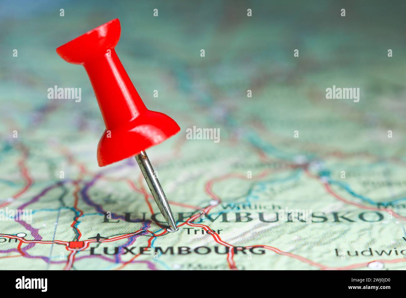 Trier pin sulla mappa della Germania. Foto Stock