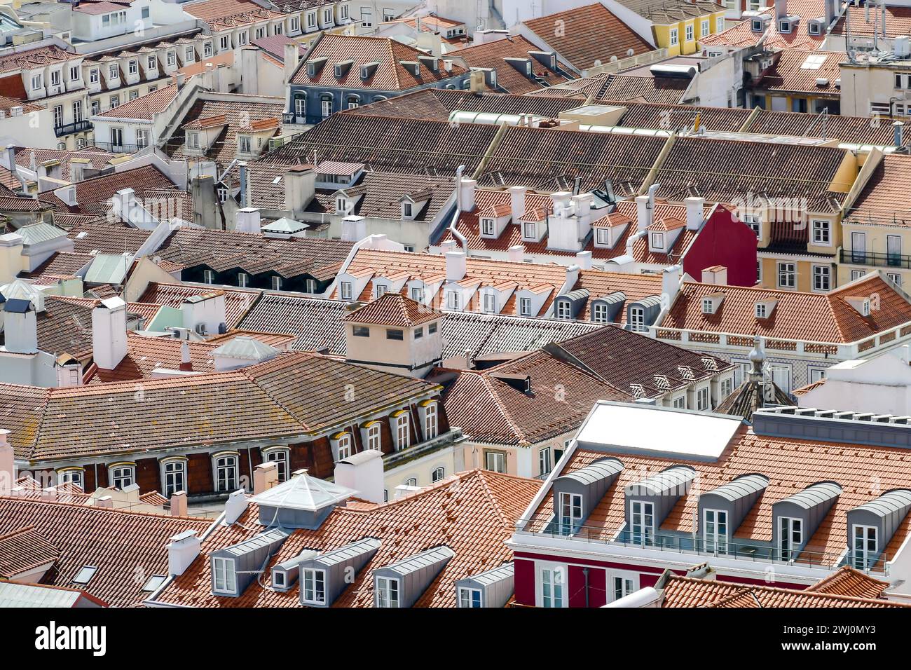 Vista aerea della città di Lisbona capitale del Portogallo Foto Stock