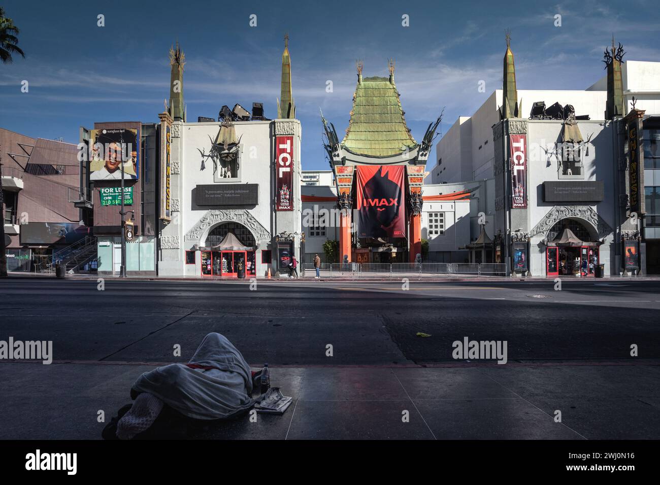 Il poster del film di Batman all'ingresso del TCL Chinese Theatre di Los Angeles, California Foto Stock