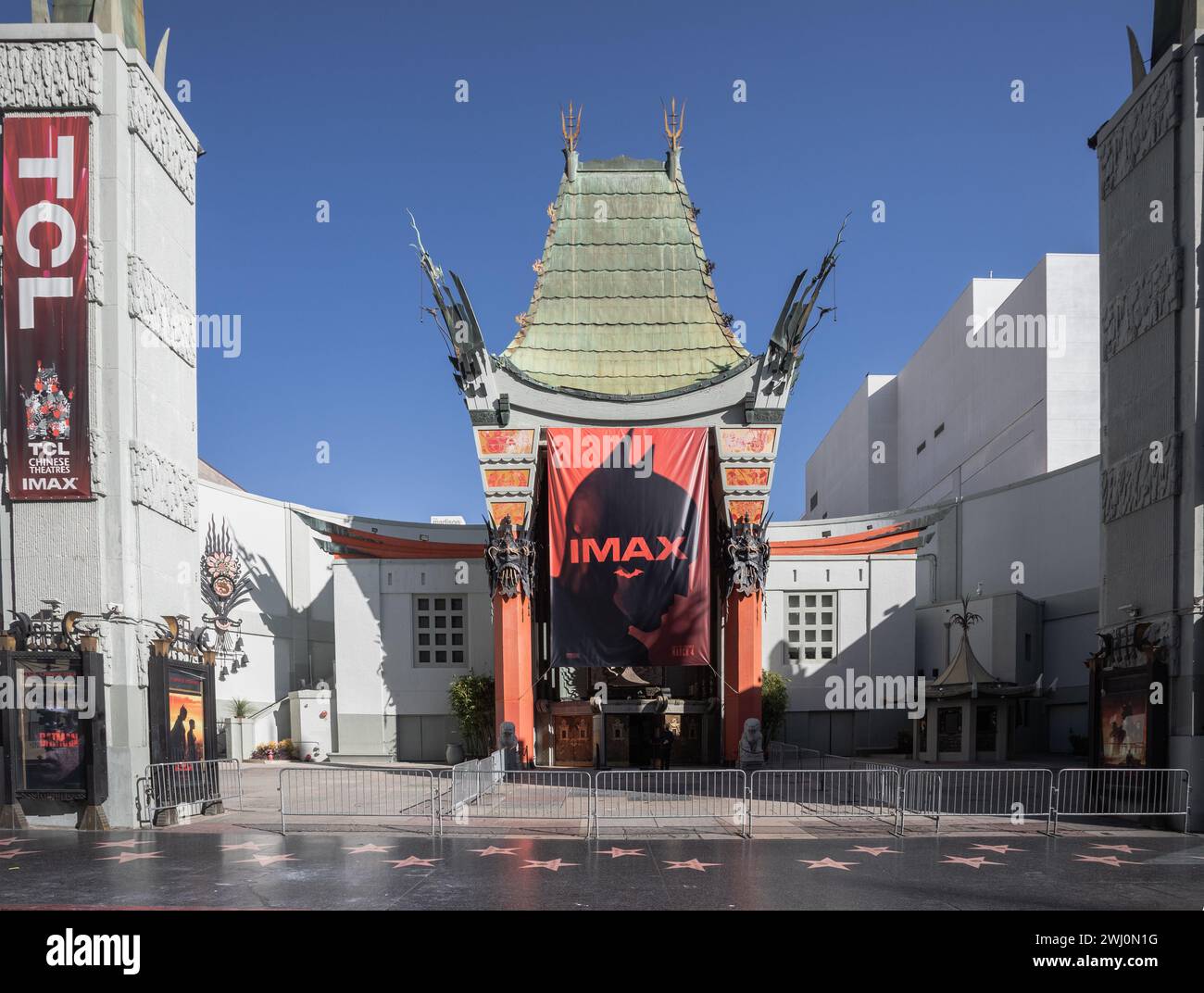 Il poster del film di Batman all'ingresso del TCL Chinese Theatre di Los Angeles, California Foto Stock