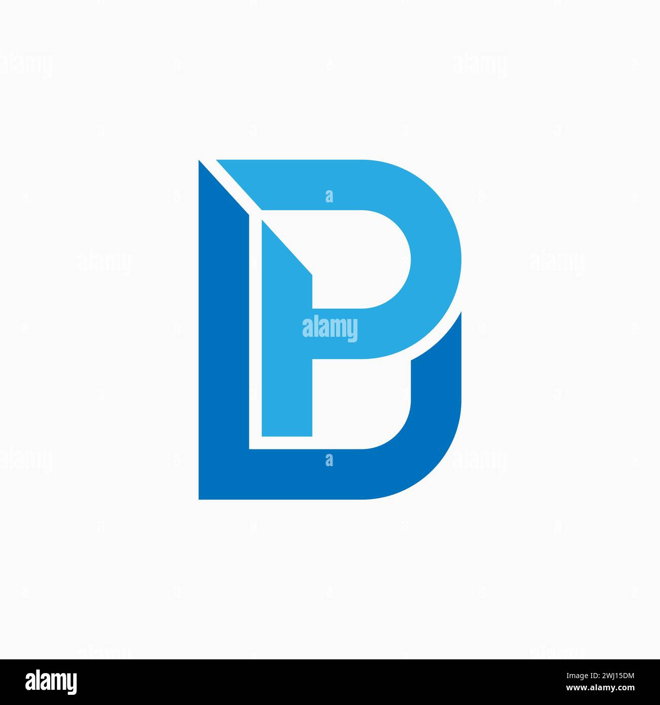 Design del logo concetto grafico creativo, lettera vettoriale premium, segno iniziale, icona DP o PD, lo spazio negativo dei caratteri si riferisce al marchio monogramma tipografico Illustrazione Vettoriale