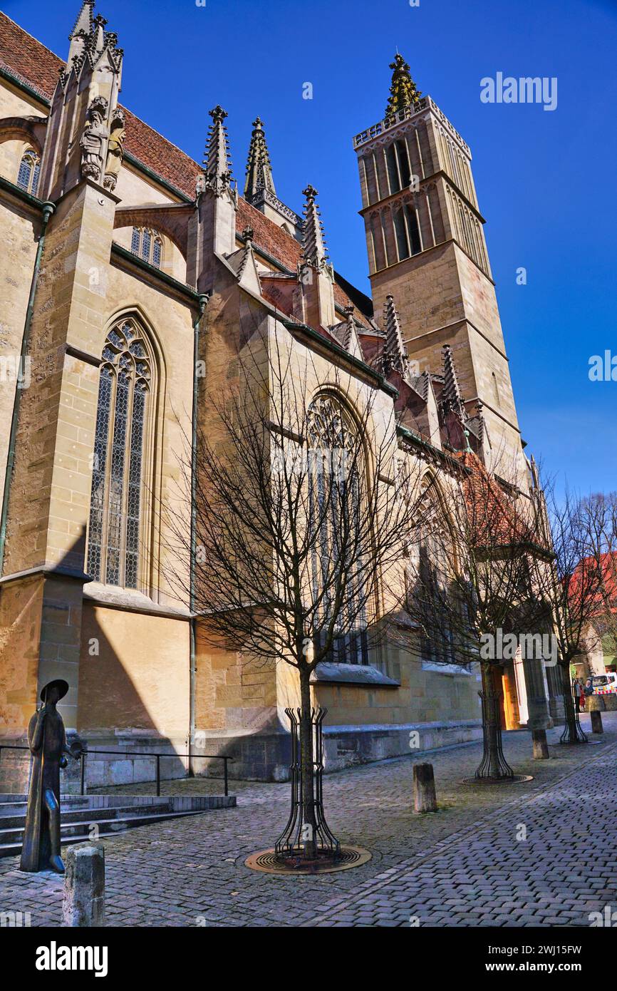 St Jacob's Church, Rothenburg o.d.T. con altare Riemenschneider Foto Stock