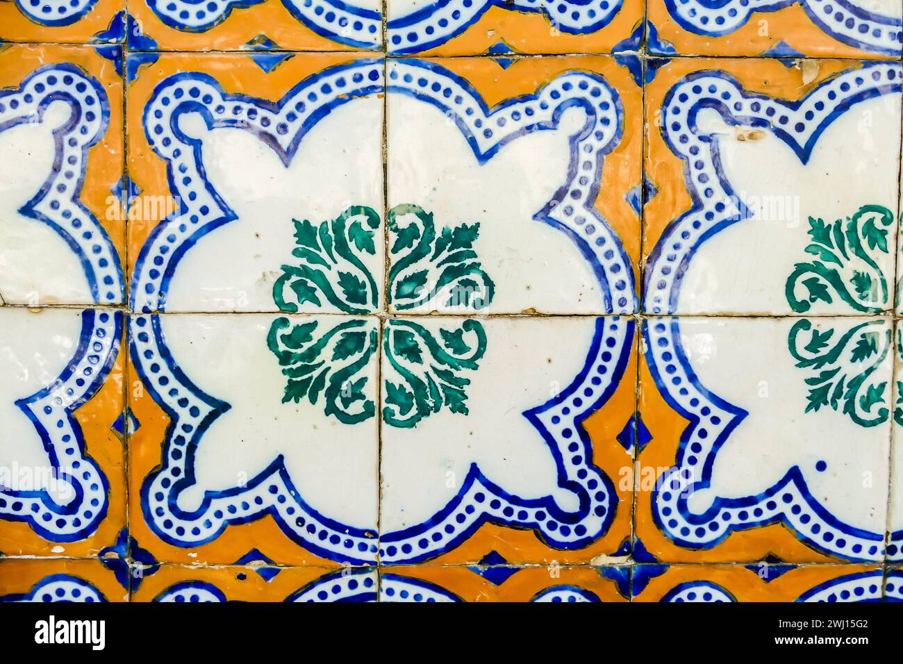 Piastrelle a mosaico Azulejo portogallo, azulejo a mosaico vintage Foto Stock