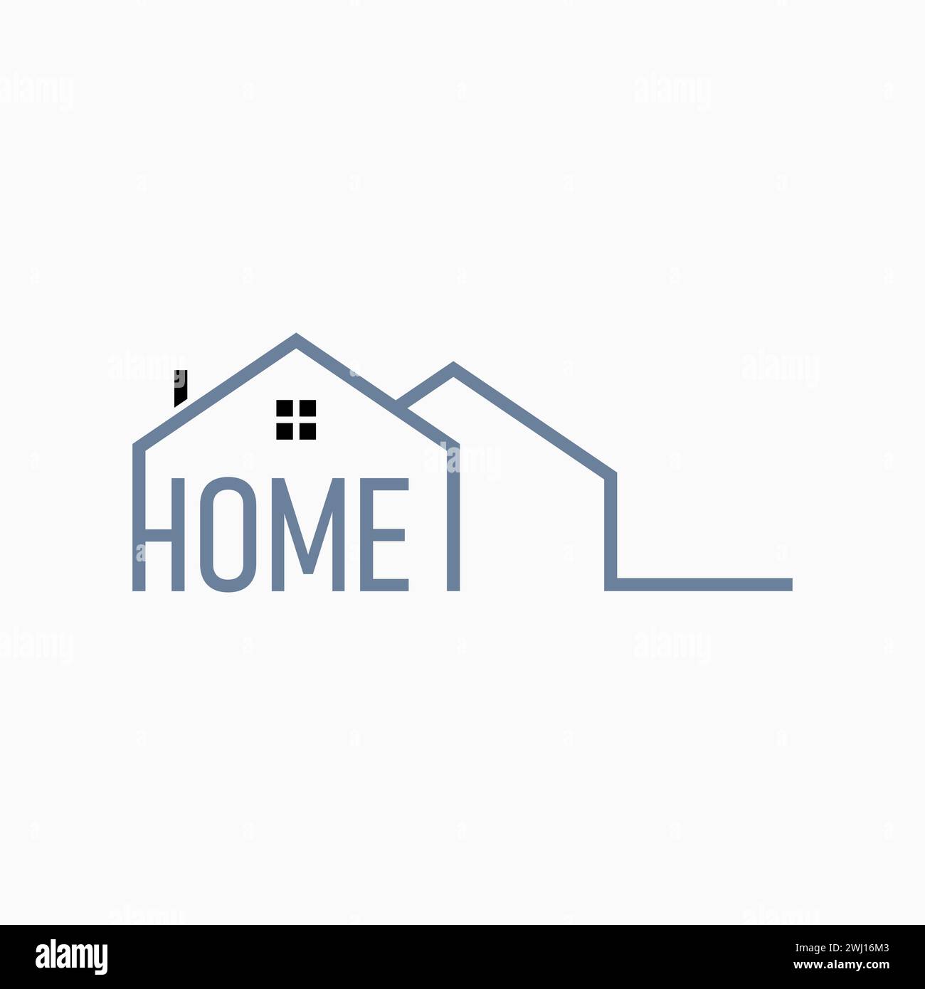 Design del logo concept grafico stock vettoriale premium creativo parola astratta home con design artistico architettura della casa. Mettere in relazione il marchio immobiliare Illustrazione Vettoriale