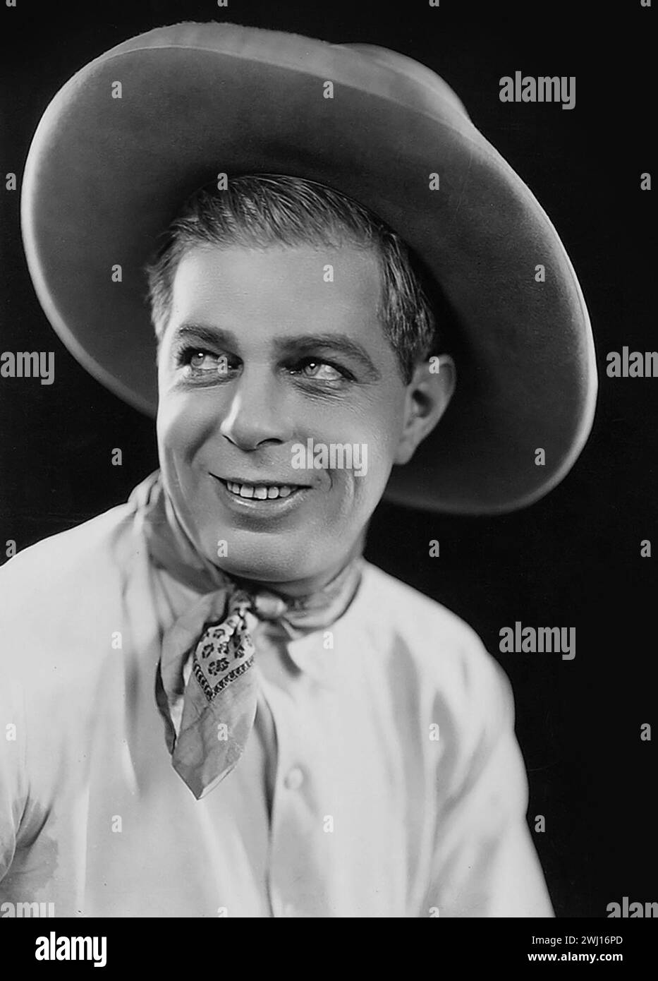 WESTERN star Hoot Gibson di Jack Freulich (Universal, anni 1920). Foto ritratto - abito da cowboy Foto Stock