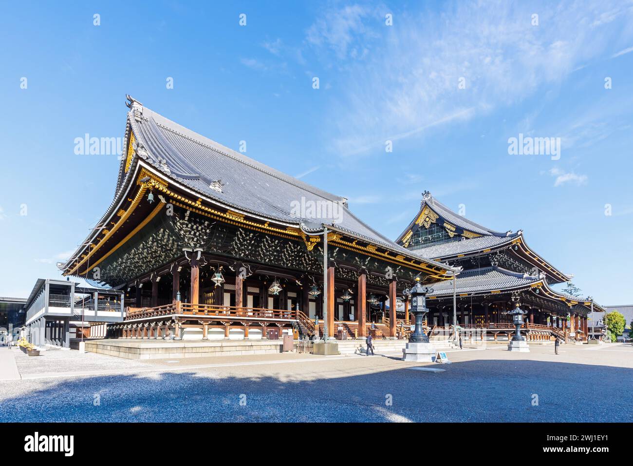 Tempio buddista Higashi Hongan-ji nella storica città vecchia di Kyoto in Giappone Foto Stock