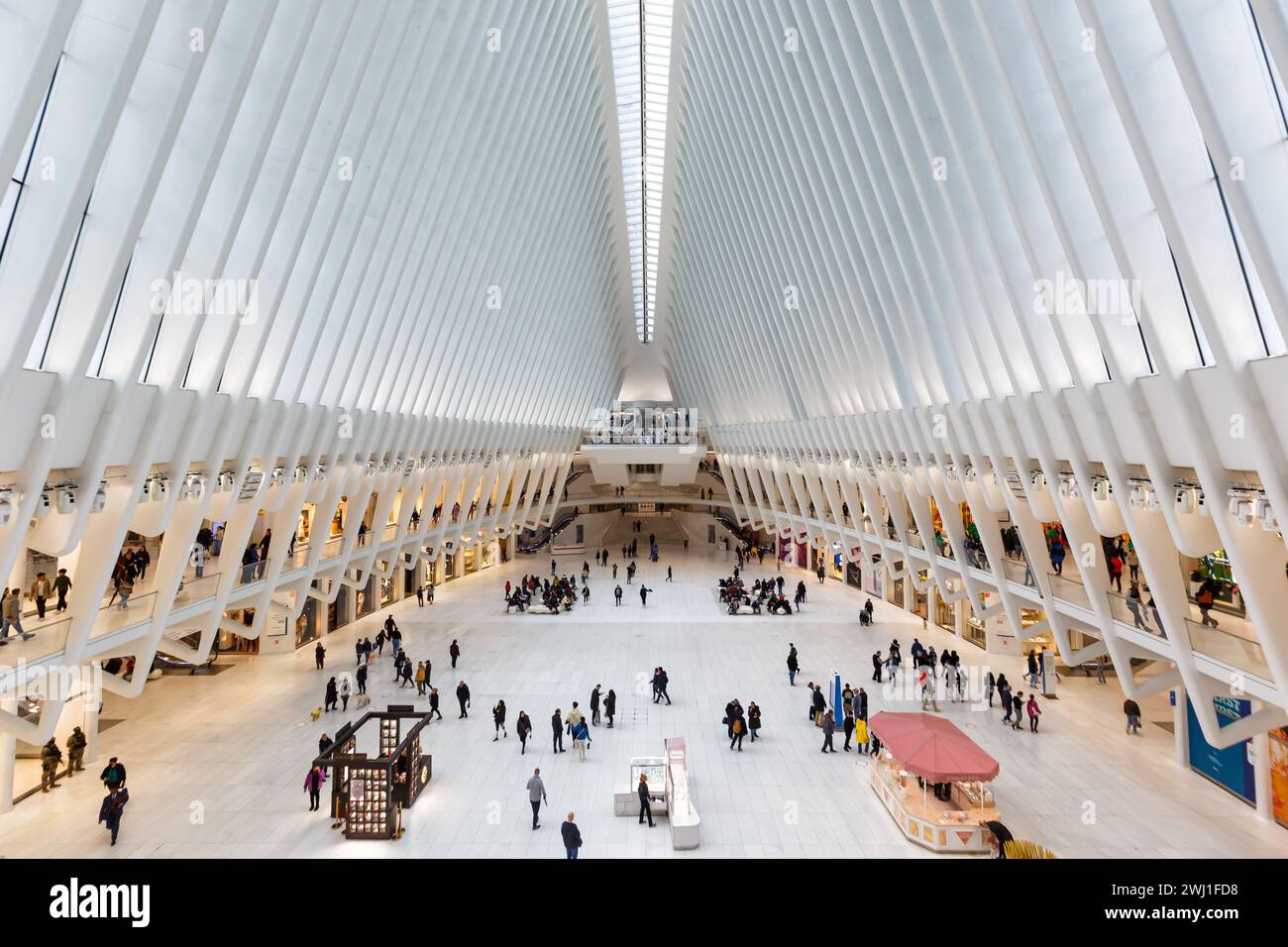World Trade Center WTC Oculus architettura moderna di Santiago Calatrava a New York, USA Foto Stock