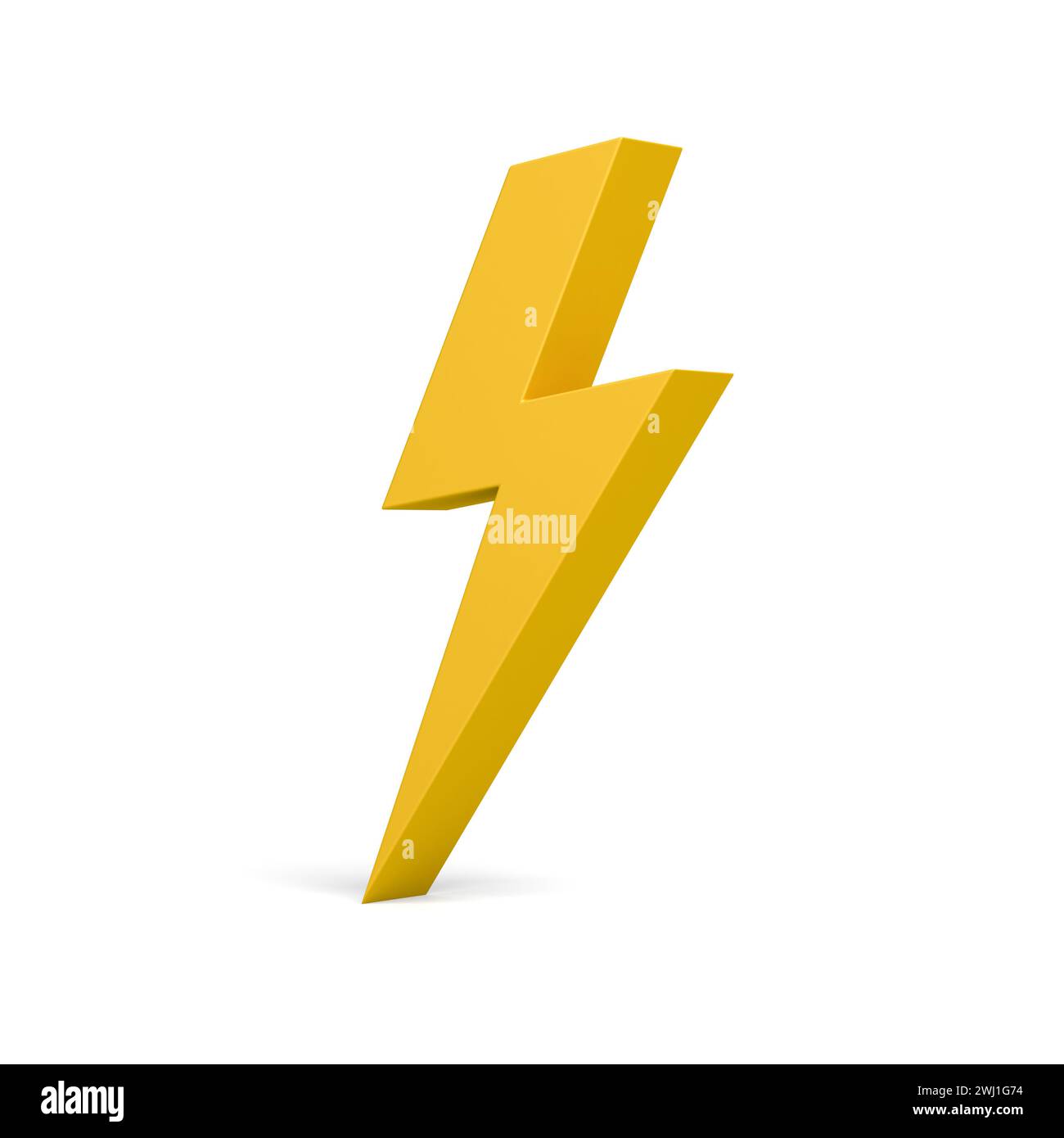 Thunderbolt. Tuono. Fulmine. Simbolo. Icona. Giallo. illustrazione 3d. Foto Stock