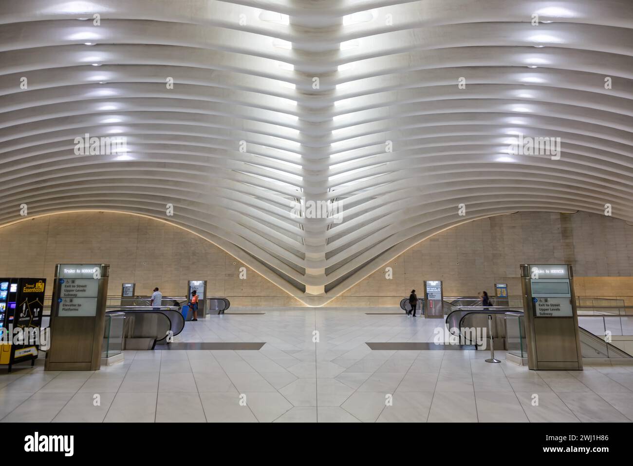 World Trade Center WTC Oculus architettura moderna di Santiago Calatrava a New York, USA Foto Stock