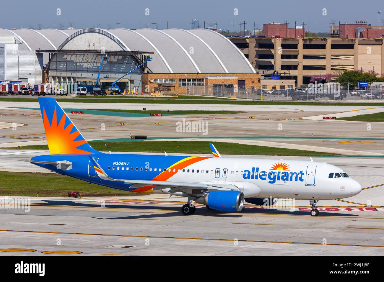 Aeromobili Allegiant Air Airbus A320 Chicago Midway Airport negli Stati Uniti Foto Stock