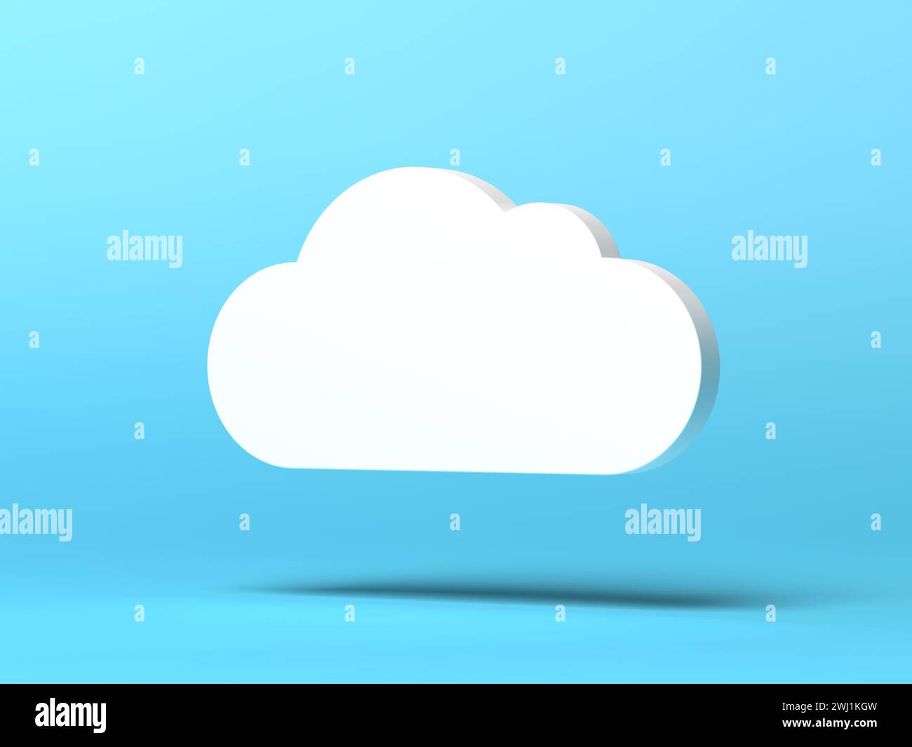 Simbolo della nuvola. Icona. Blu. illustrazione 3d. Foto Stock