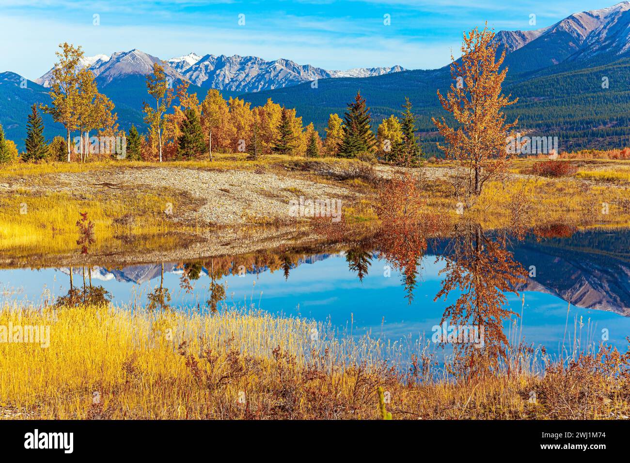 Questo lago artificiale di Abraham Foto Stock