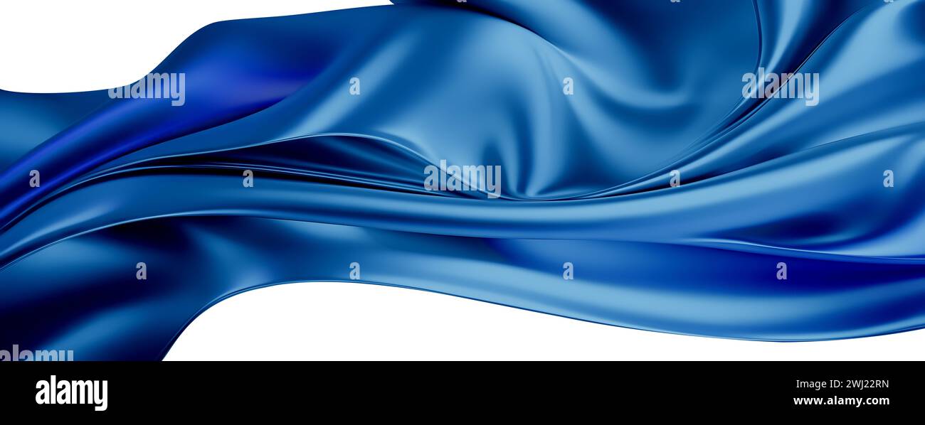 Sfondo Blue Silk Waves Foto Stock