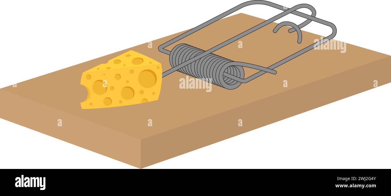 Illustrazione vettoriale. Oggetto simbolo trappola mouse isolato. Illustrazione Vettoriale
