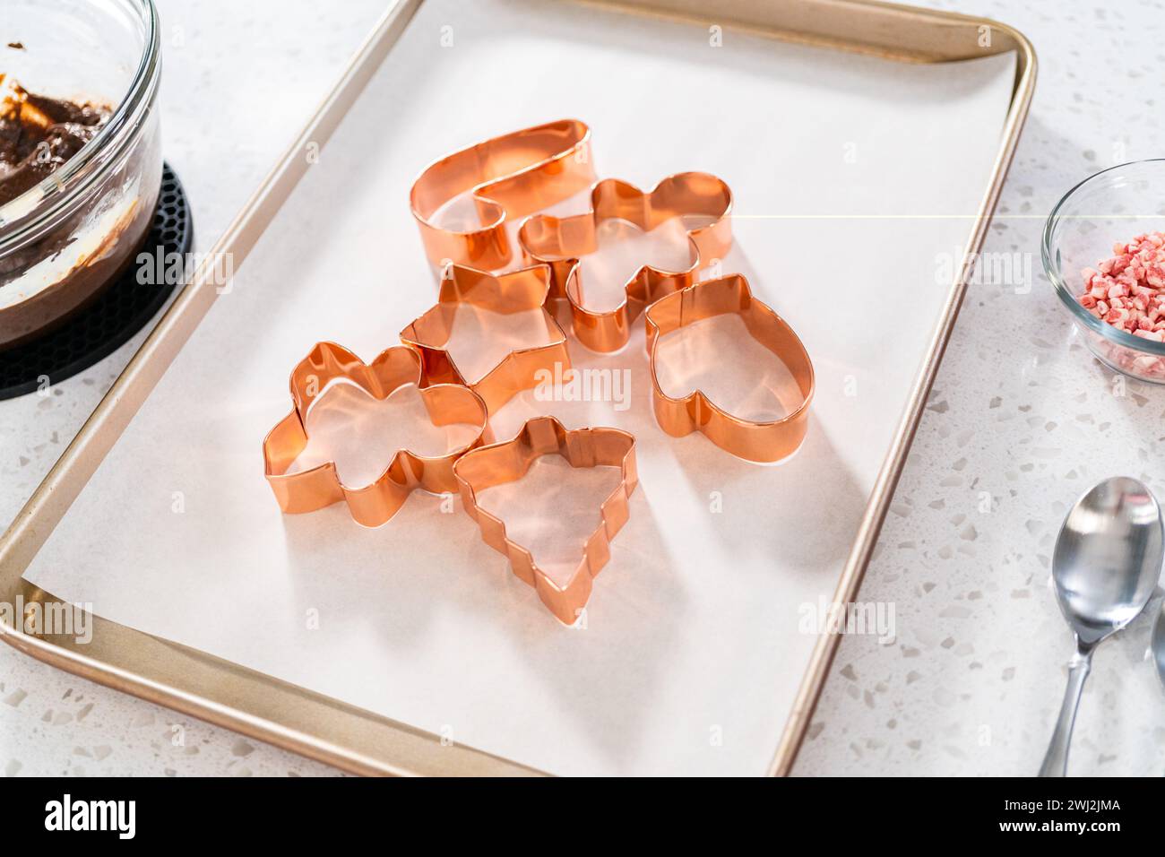 Biscotto di Natale-cutter menta piperita fudge Foto Stock