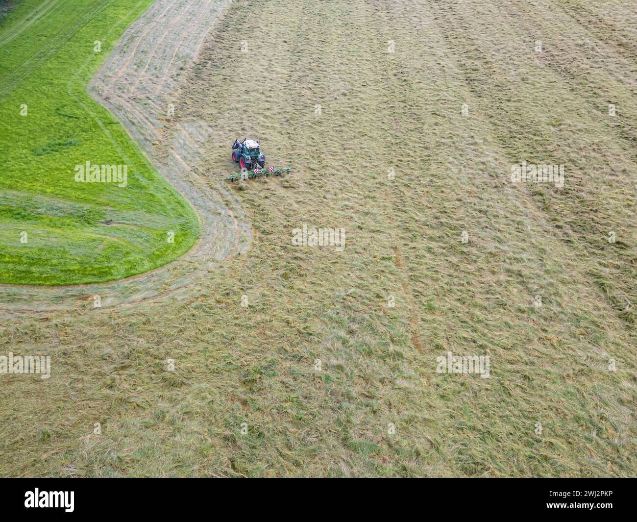 Fotografia aerea di John Deere per l'agricoltura nel Regno Unito Foto Stock