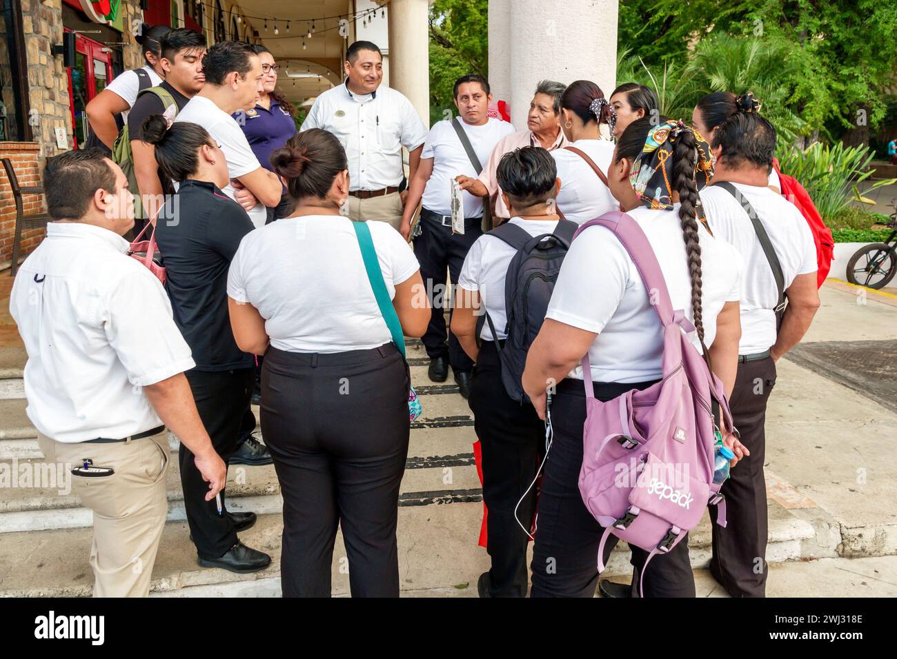 Merida Mexico, Merida Mexico, zona Paseo Montejo Centro, Avenida Colon, ristorante Chili's Tex-Mex, ristorante con cena all'aperto, caffè informali Foto Stock