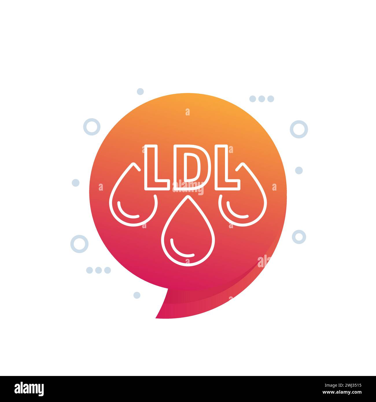 Icona della linea del colesterolo LDL, vettore Illustrazione Vettoriale