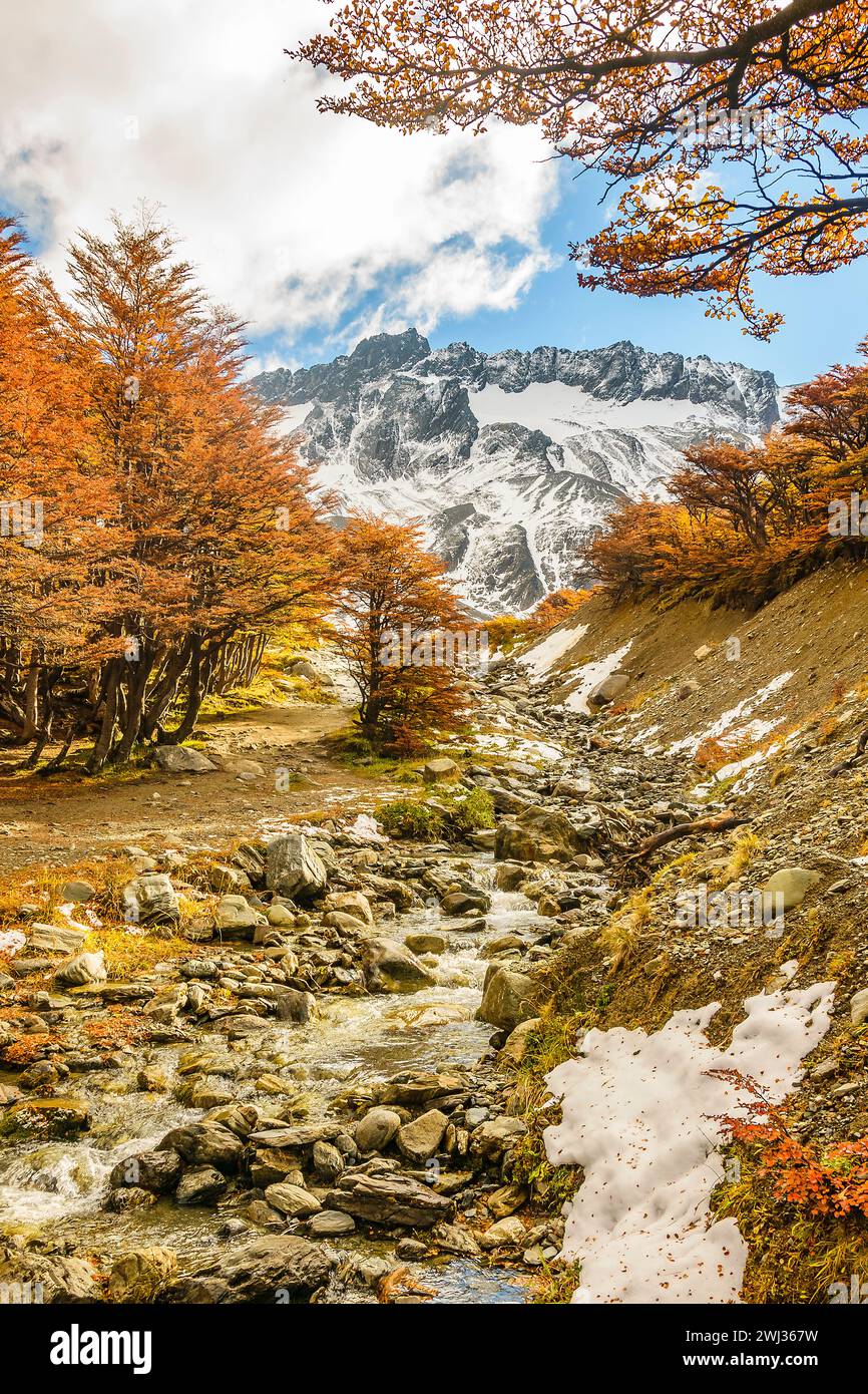 Paesaggio marziale dei ghiacciai, ushuaia, tierra del fuego, argentina Foto Stock