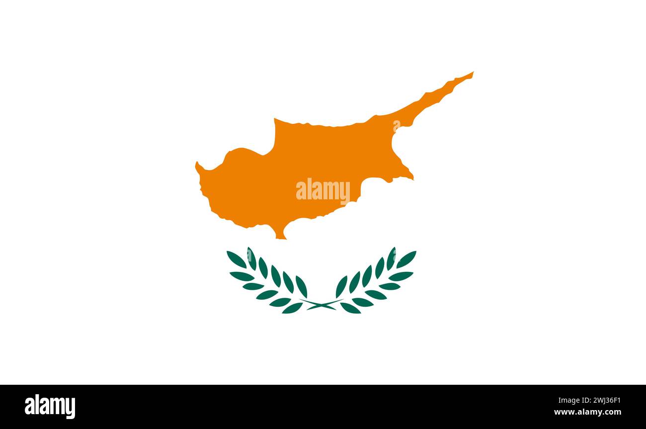 Bandiera di Cipro. Nazionale di Cipro. bandiera sulla superficie del tessuto. Bandiera nazionale cipriota su backgroun testurizzato Foto Stock